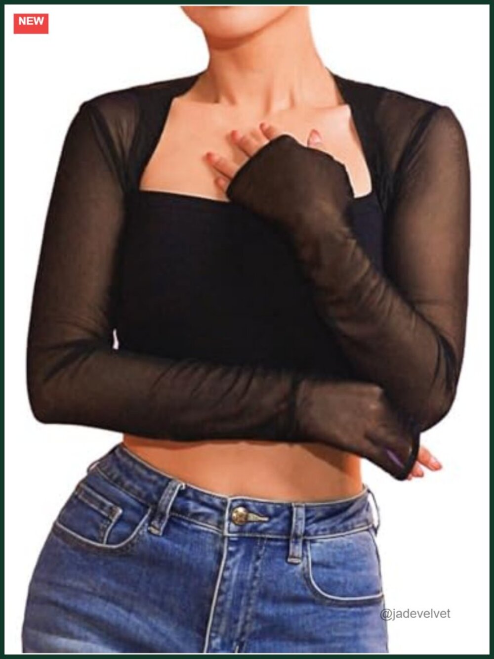 Women's Sheer Mesh Bolero Shrug Long Sleeve Arm Cover for Dresses